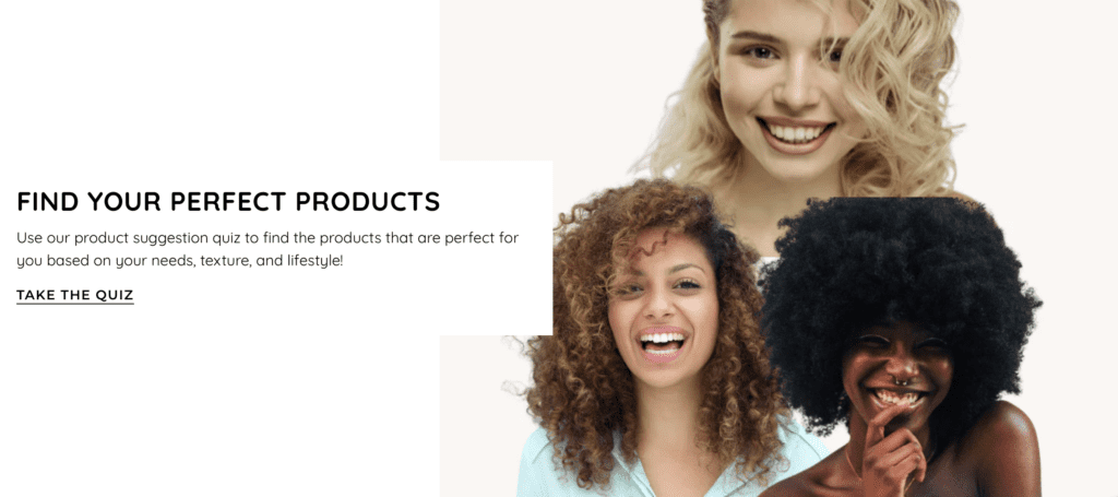 Beauty Club Outlet find your perfect products quiz