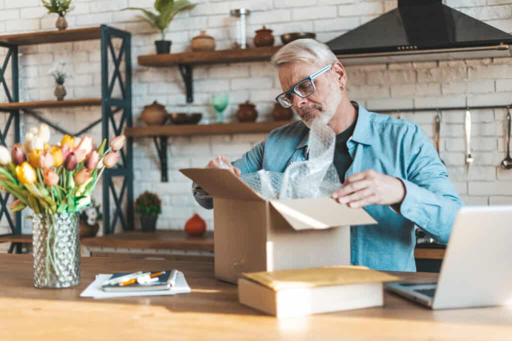 Man opens online delivery