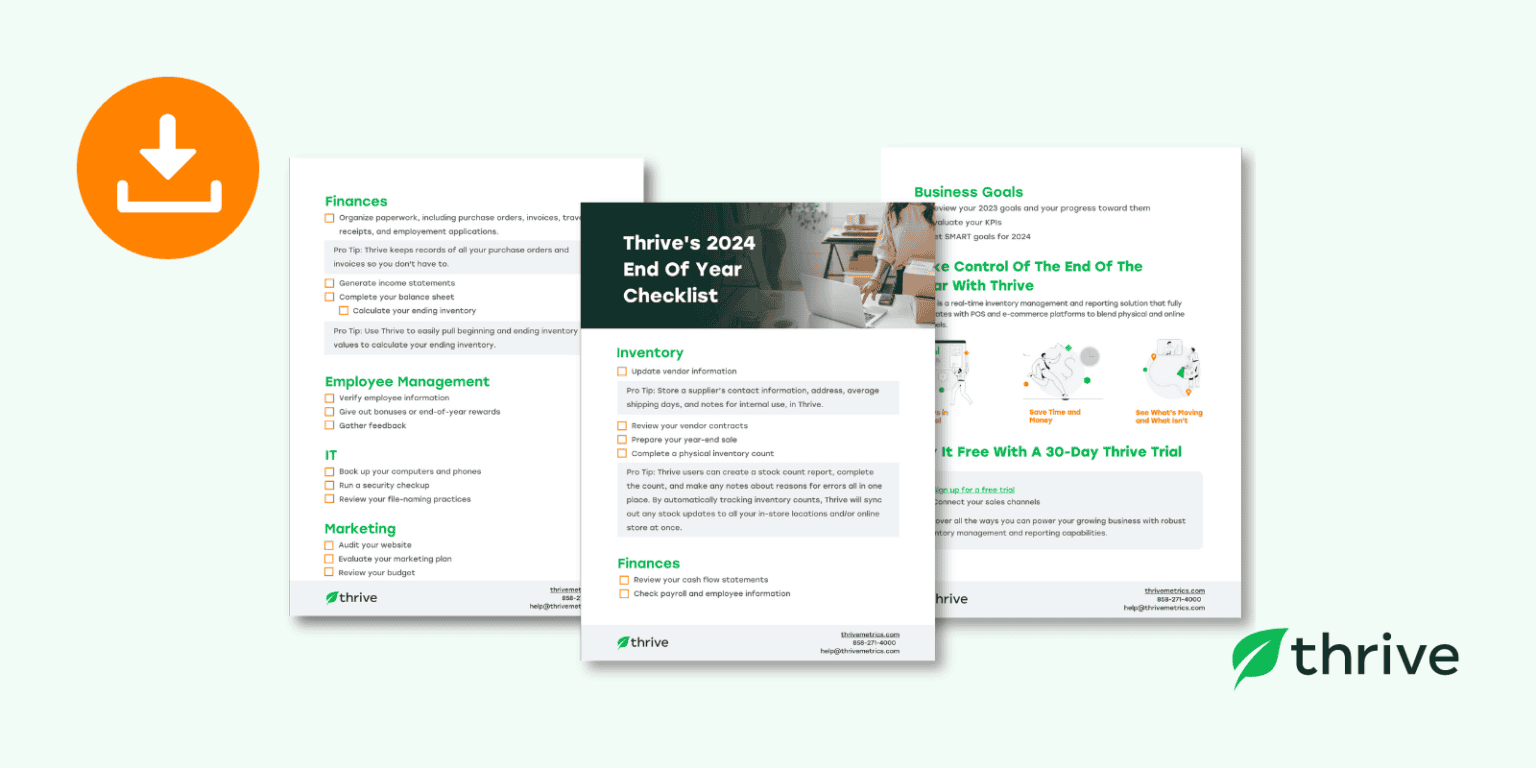 Free Checklist | End Of Year | Thrive